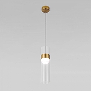 Подвесной светильник Eurosvet Lumen 50244/1 LED латунь/прозрачный цвет плафона/подвески Прозрачный, цвет арматуры Латунь-1