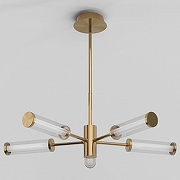 Люстра на штанге Eurosvet Stark 50386/5 LED латунь цвет плафона/подвески Белый, Прозрачный, цвет арматуры Латунь
