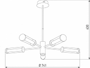 Люстра на штанге Eurosvet Stark 50386/5 LED латунь цвет плафона/подвески Белый, Прозрачный, цвет арматуры Латунь-6