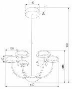 Люстра на штанге Eurosvet Fungo 50388 LED черный цвет плафона/подвески Прозрачный, цвет арматуры Черный-4