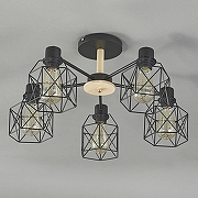 Люстра на штанге Escada Dallas 508/5PL цвет плафона/подвески Черный, цвет арматуры Коричневый, Черный-1