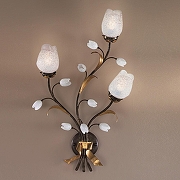 Бра MM Lampadari Flor 5930/A3 V1693 цвет плафона/подвески Белый, цвет арматуры Бронза-1