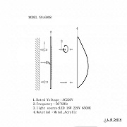 Накладной светильник iLedex Omega 6008W-18W-3000K WH-GL цвет плафона/подвески Белый, цвет арматуры Золото-7
