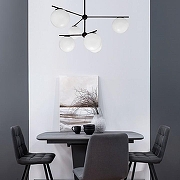 Люстра на штанге Eurosvet Marbella 60147/6 черный цвет плафона/подвески Белый, цвет арматуры Черный-1