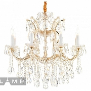 Люстра iLamp Diamond 6071-8 GD+CL цвет плафона/подвески Прозрачный, цвет арматуры Золото