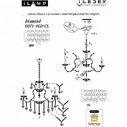 Люстра iLamp Diamond 6071-8 GD+CL цвет плафона/подвески Прозрачный, цвет арматуры Золото-1