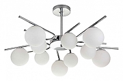 Люстра на штанге Escada Sphere 642/10P Silver цвет плафона/подвески Белый, цвет арматуры Серебро