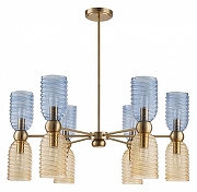 Люстра на штанге Lumion Monroe 6511/12C цвет плафона/подвески Бежевый, Синий, цвет арматуры Латунь