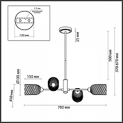 Люстра на штанге Lumion Monroe 6512/4C цвет плафона/подвески Белый, цвет арматуры Латунь-1
