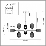 Люстра на штанге Lumion Monroe 6512/8C цвет плафона/подвески Белый, цвет арматуры Латунь-1