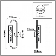 Бра Lumion Toronto 6560/2W цвет плафона/подвески Прозрачный, цвет арматуры Золото-5