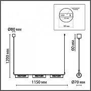Подвесной светильник Lumion Toronto 6560/6 цвет плафона/подвески Прозрачный, цвет арматуры Золото-6