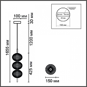 Подвесной светильник Lumion Caprice 6577/18L цвет плафона/подвески Прозрачный, цвет арматуры Золото-6