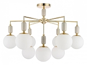 Люстра на штанге Lumion Vivien 6580/9C цвет плафона/подвески Белый, цвет арматуры Золото, Серый