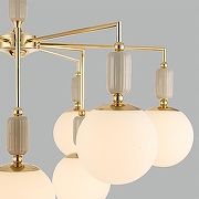 Люстра на штанге Lumion Vivien 6580/9C цвет плафона/подвески Белый, цвет арматуры Золото, Серый-3