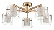 Люстра Lumion Verdi 6587/5C цвет плафона/подвески Белый, Прозрачный, цвет арматуры Золото
