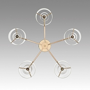 Люстра Lumion Verdi 6587/5C цвет плафона/подвески Белый, Прозрачный, цвет арматуры Золото-3