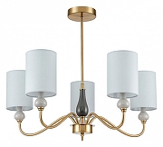 Люстра на штанге Lumion Anri 6590/5 цвет плафона/подвески Зеленый, цвет арматуры Зеленый, Латунь