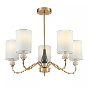 Люстра на штанге Lumion Anri 6590/5 цвет плафона/подвески Зеленый, цвет арматуры Зеленый, Латунь-1