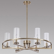 Люстра на штанге iLamp Evolution 6806-6 QGD цвет плафона/подвески Прозрачный, цвет арматуры Золото