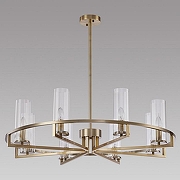 Люстра на штанге iLamp Evolution 6806-8 QGD цвет плафона/подвески Прозрачный, цвет арматуры Золото