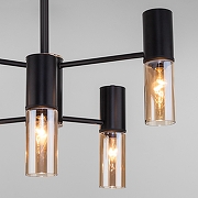 Люстра на штанге Eurosvet Tesoro 70125/6 черный цвет плафона/подвески Тонированный, цвет арматуры Золото, Черный-2