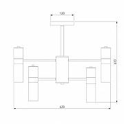 Люстра на штанге Eurosvet Tesoro 70125/6 черный цвет плафона/подвески Тонированный, цвет арматуры Золото, Черный-3
