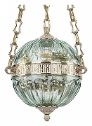 Подвесной светильник Bohemia Ivele Crystal 7100 71000P/25 GW Birusa/M-1H цвет плафона/подвески Бирюзовый, цвет арматуры Бронза