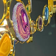 Люстра на штанге Imperiumloft Agate AGATE01 цвет плафона/подвески Красный, Синий, Зеленый, цвет арматуры Золото-1