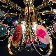 Люстра на штанге Imperiumloft Agate AGATE01 цвет плафона/подвески Красный, Синий, Зеленый, цвет арматуры Золото-3