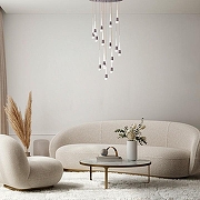 Люстра Lightstar Cone 757161 цвет плафона/подвески Белый, Прозрачный, цвет арматуры Красный-5