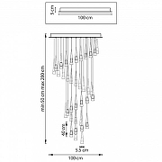 Люстра Lightstar Cone 757361 цвет плафона/подвески Белый, Прозрачный, цвет арматуры Красный-6