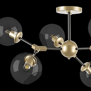 Люстра на штанге Lightstar Beta 785063 цвет плафона/подвески Прозрачный, цвет арматуры Золото, Черный-4
