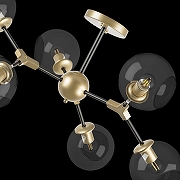 Люстра на штанге Lightstar Beta 785063 цвет плафона/подвески Прозрачный, цвет арматуры Золото, Черный-5