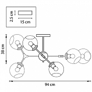 Люстра на штанге Lightstar Beta 785063 цвет плафона/подвески Прозрачный, цвет арматуры Золото, Черный-6