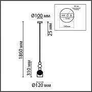 Подвесной светильник Lumion Gallo 8066/1A цвет плафона/подвески Красный, Синий, Зеленый, цвет арматуры Хром-9
