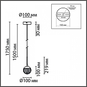 Подвесной светильник Lumion Rimini 8083/1A цвет плафона/подвески Прозрачный, цвет арматуры Золото-9