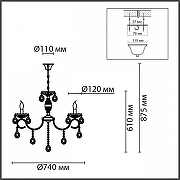 Люстра Lumion Snow 8189/8 цвет плафона/подвески Прозрачный, цвет арматуры Белый-9