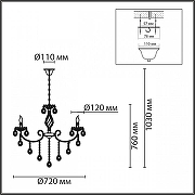 Люстра Lumion Linn 8190/8 цвет плафона/подвески Прозрачный, цвет арматуры Латунь, Прозрачный-10