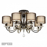 Люстра на штанге iLamp Sofia 88210/8 CR цвет плафона/подвески Белый, Коричневый, Прозрачный, цвет арматуры Хром