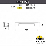 Встраиваемый светильник Fumagalli Nina 8C1.000.000.AYP1L цвет плафона/подвески Опал, цвет арматуры Черный-2