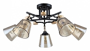 Люстра на штанге Artelamp Glassy A5078PL-5BK цвет плафона/подвески Янтарный, цвет арматуры Черный