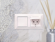 Рамка на 3 поста Ambrella Volt Line AF110203 цвет Жемчужный, Белый-3