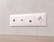 Рамка на 4 поста Ambrella Volt Line AF110204 цвет жемчуг белый-1