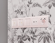 Рамка на 5 постов Ambrella Volt Line AF110205 цвет жемчуг белый-1