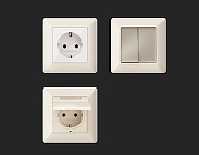 Рамка на 3 поста Ambrella Volt Line AF110333 цвет бежевый-1