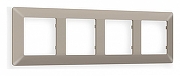 Рамка на 4 поста Ambrella Volt Line AF110364 цвет Бежевый, Серый