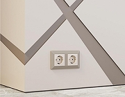 Рамка на 5 постов Ambrella Volt Line AF110365 цвет Бежевый, Серый-1