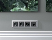 Рамка на 5 постов Ambrella Volt Line AF110405 цвет серебро-1