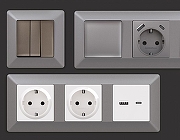 Рамка на 4 поста Ambrella Volt Line AF110504 цвет Сталь-2